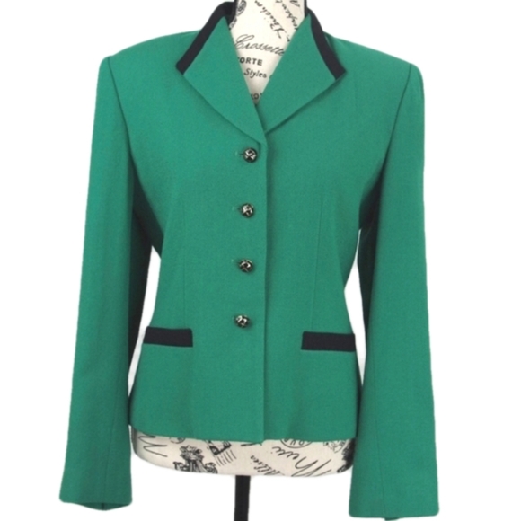 Kasper Jackets & Blazers - Kasper Women's Size 6 Wool Vintage Long Sleeve Cloisonné Button Blazer